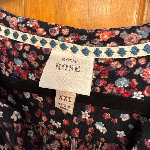 Knox Rose Button Front Peasant Floral Dress, XXL - Picture 4 of 4